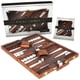 thumbnail image 1 of Set de backgammon Crazy Games Classic con funda de piel marrón, 1 of 6