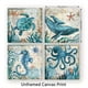 thumbnail image 1 of 4pcs Frameless Beach Bathroom Decor Wall Art Ocean Decor Sea Turtle Wall Art Nautical Bathroom Pictures Coastal Octopus Canvas Painting Teal Bathroom Accessories Bedroom Kitchen Art Home Decorations N, 1 of 5