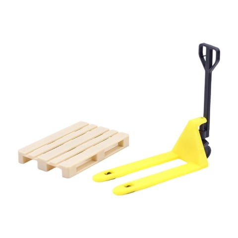 Bothyi - Carretilla Elevadora Y Palé En Miniatura Para Casa De Muñecas A Escala 1/12 Para Mesa De Arena Para Casa De Muñecas Al Aire Libre