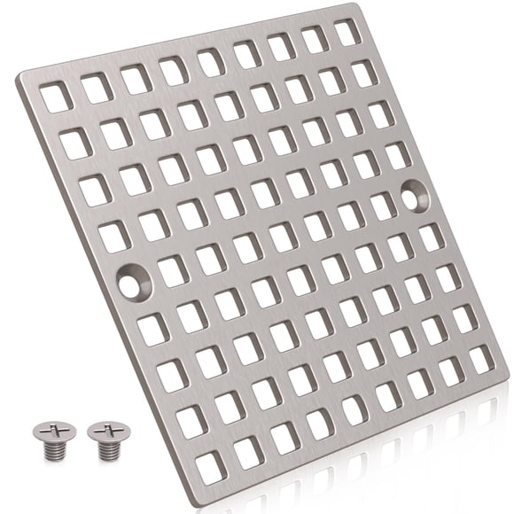 Cubierta de desagüe para ducha Yaseingoo 9,9 x 9,9 cm, níquel cepillado, acero inoxidable SUS304
