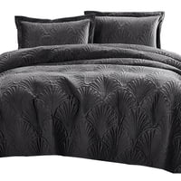 Mallorca - Quilt Liso Velvet Paris Grafito 1,5 Plazas