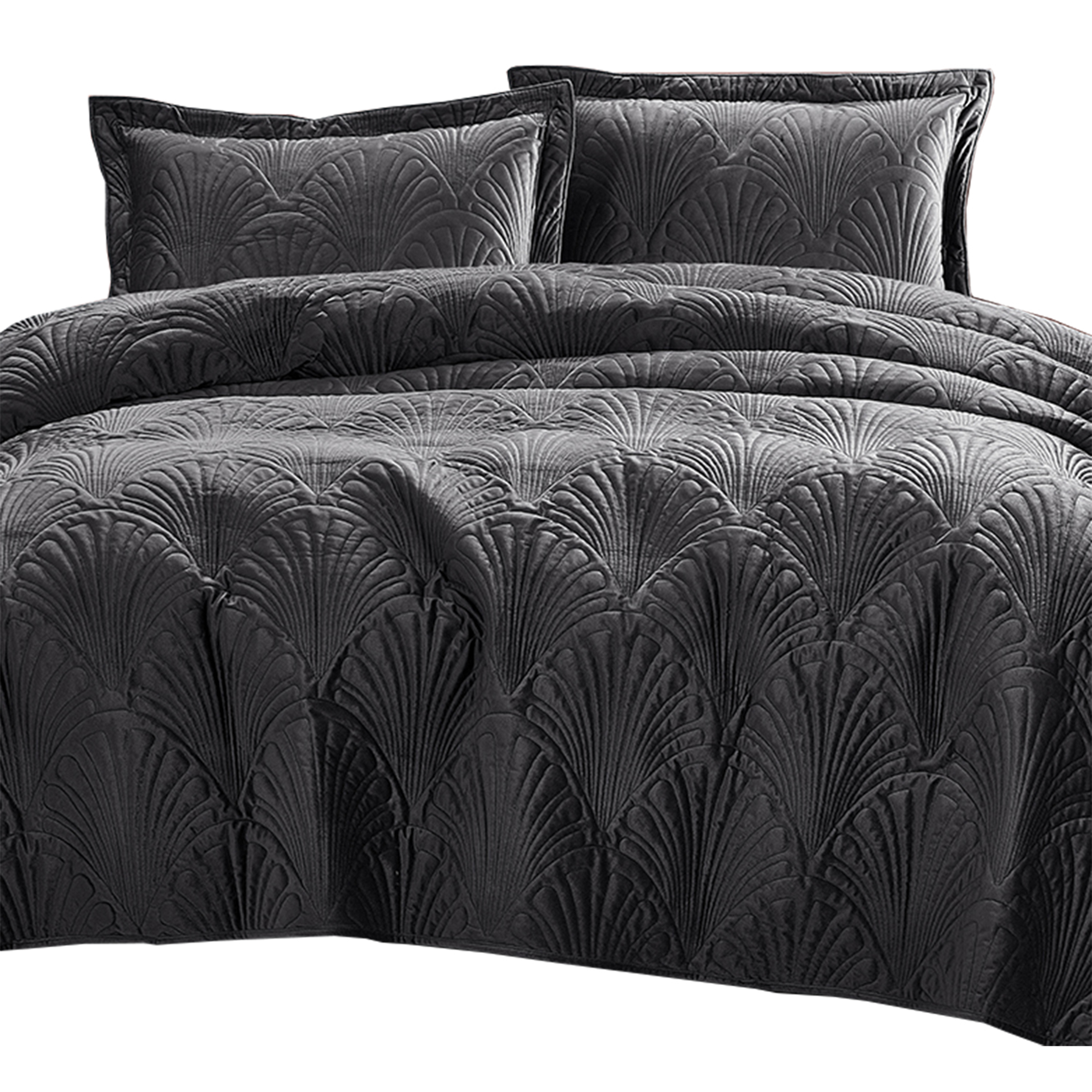 Mallorca - Quilt Liso Velvet Paris Grafito 1,5 Plazas