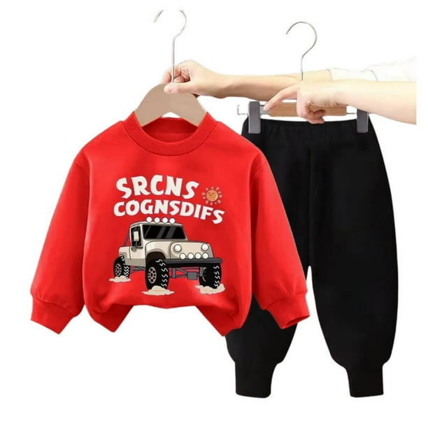 Buzo Niño Infantil Algodon 2 piezas Poleron Truck rojo 36