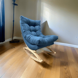 Muebles New - Silla Mecedora Coquette Indigo Lino