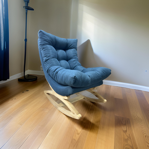 Muebles New - Silla Mecedora Coquette Indigo Lino