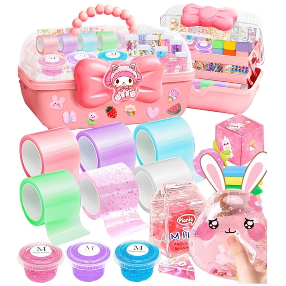 Kit de burbujas Nano Tape Jimcii Pink Bow con Squishy Maker Kids