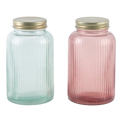 Canister Vidrio 900Ml Multicolor 1 Piezas  Haus