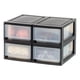 thumbnail image 1 of Organizador de cajones IRIS USA, 6 litros, apilable, paquete de 4, negro, 1 of 8