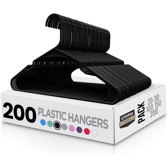 Perchas para ropa Utopia Home, paquete de 200, plástico resistente
