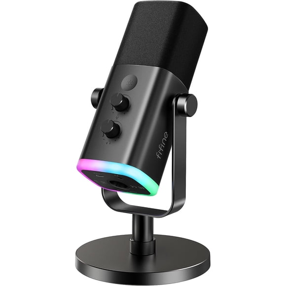 Micrófono Dinámico FIFINE AM8 USB XLR RGB 50Hz-16kHz Podcast PC