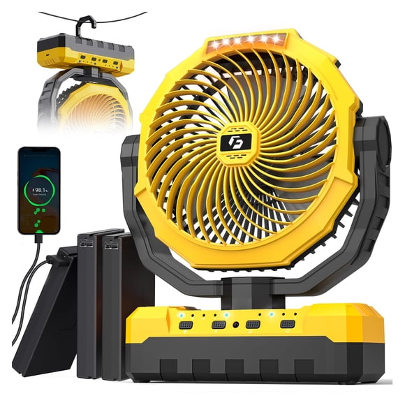 Ventilador portátil para acampar Korbot, 36000 mAh, recargable, 150 horas