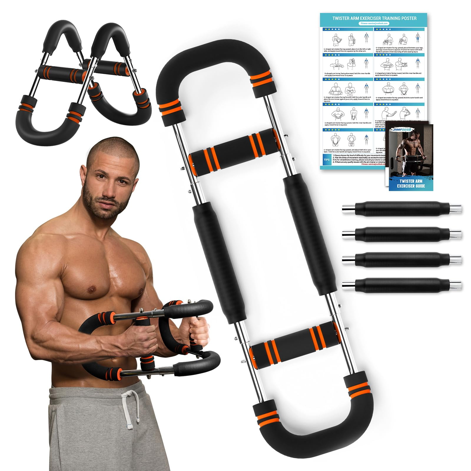 Entrenador De Brazos Twister Jhmfddsb Ajustable De 14 A 54 Kg Con 4 Muelles