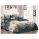 thumbnail image 1 of Cubrecama quilt verano king - Crema verde diseño Hindú, 1 of 1
