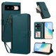 thumbnail image 2 of Funda con Billetera para [Google Pixel 8] con Bolsillo Zipper y Tarjetero Verde pavo real, 2 of 6