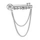 thumbnail image 1 of Broches Para Hombre Con Forma De Llave, Diamantes De Imitación Para Fiestas, Ceremonias, Plata, 1 of 5
