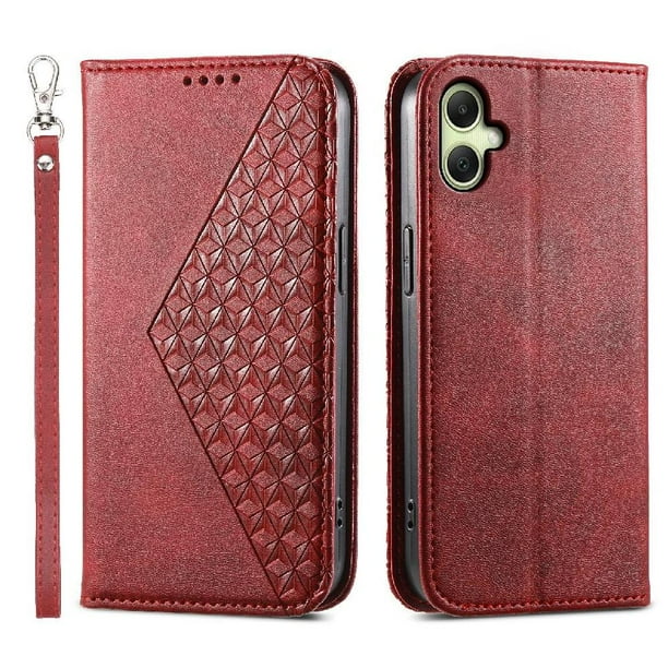 Funda Flip FOXDOCK para Samsung Galaxy A07 , Estilo Billetera con Diseño Rombo, Correa de Mano y Soporte, Uso Diario