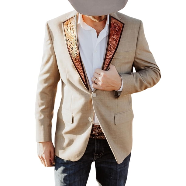 Traje casual ajustado para hombre, traje de vaquero, traje formal, traje casual ajustado.
