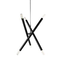 Tendencia Home - Lámpara Colgante Negra Para 6 Ampolletas Turn