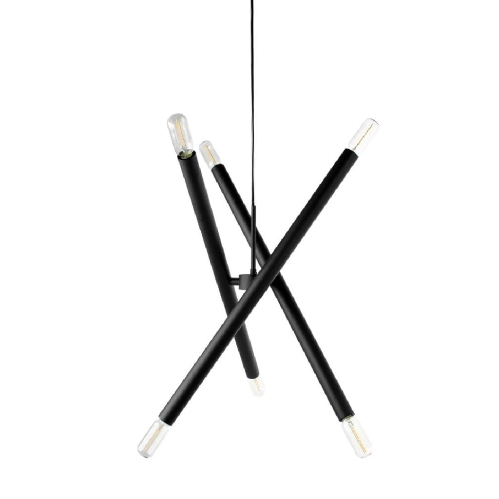 Tendencia Home - Lámpara Colgante Negra Para 6 Ampolletas Turn