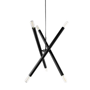 Tendencia Home - Lámpara Colgante Negra Para 6 Ampolletas Turn