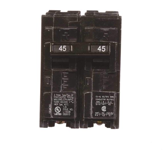 Disyuntor Siemens HI Q245 45A de doble polo tipo QP