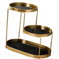 Magideal - Exquisita Bandeja De Cosméticos Para Baño, Estante De Pie, Bandeja Para El Cuidado De La Piel, Loción, Perfume, Placa De Almacenamiento De Maquillaje , Negro Negro A