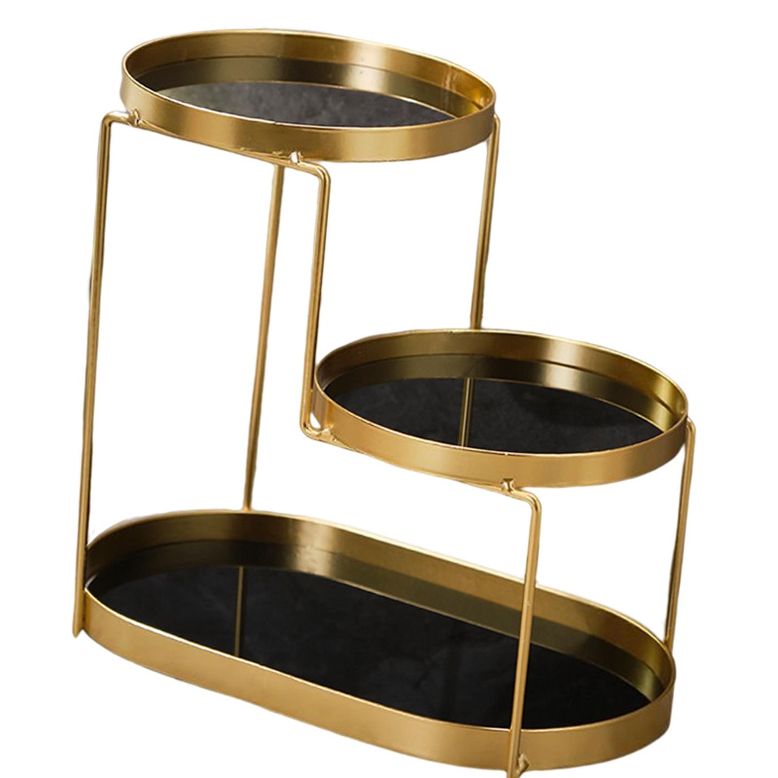 Magideal - Exquisita Bandeja De Cosméticos Para Baño, Estante De Pie, Bandeja Para El Cuidado De La Piel, Loción, Perfume, Placa De Almacenamiento De Maquillaje , Negro Negro A