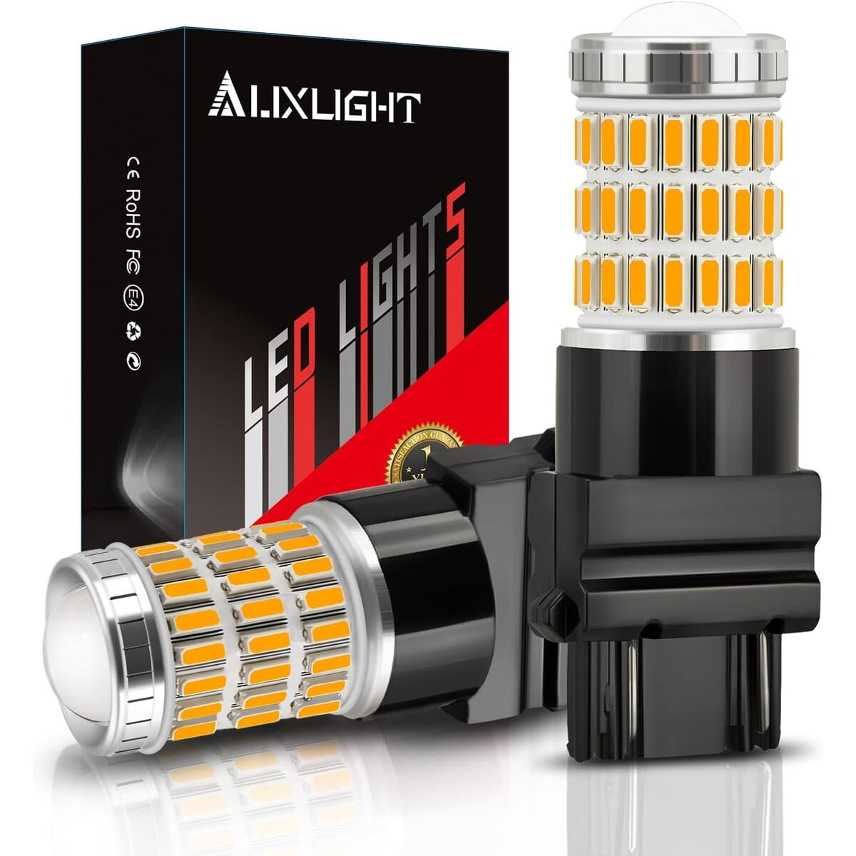 Ampolleta Led Auxlight 3157 Ambar 60smd Universal