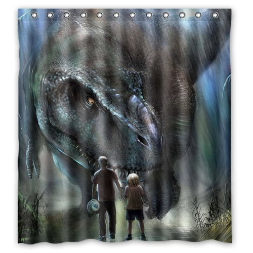 Cortina de ducha Jurasic World con ganchos (167 x 183 cm)