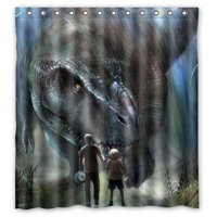 Pinghai - Cortina De Ducha Jurasic World Con Ganchos (167 X 183 Cm)