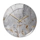 thumbnail image 3 of Reloj De Pared De Estilo Nórdico Textura De Mármol Redondo Funciona Con Pilas Para Oficina Gris, 3 of 5