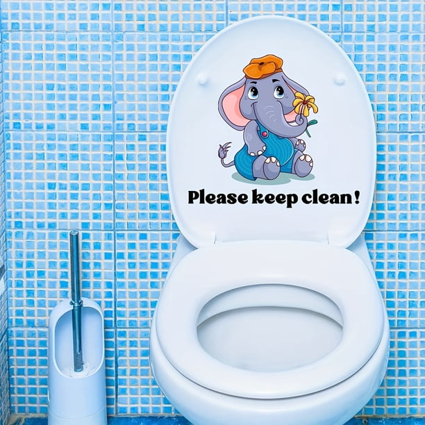1pc Wall Sticker English Logo Bathroom Wall Sticker Door Sticker Toilet Decoration Wall Sticker 11.8*5.9inch
