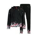 thumbnail image 1 of Saronite Conjunto de Chaqueta de Algodón Casual de Manga Larga y Pantalón de Polar con Efecto Salpicado, Color Negro y Rojo (para Hombre), 1 of 5