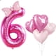 thumbnail image 1 of Globo Florisland enorme rosa con el número 6 para niñas que cumplen 6 años, 1 of 6