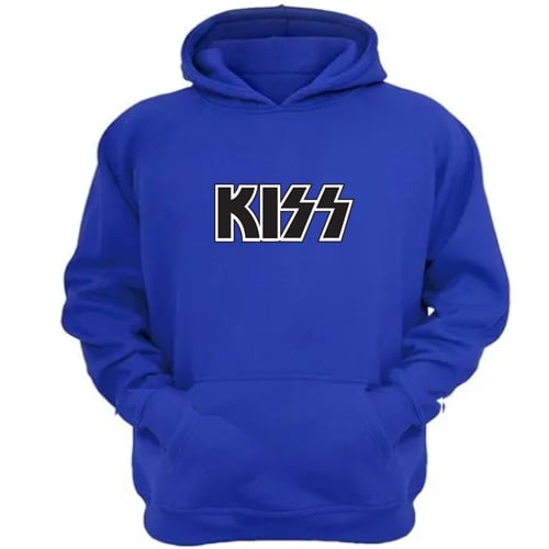 Polerón Canguro Kiss Azul Talla M Unisex
