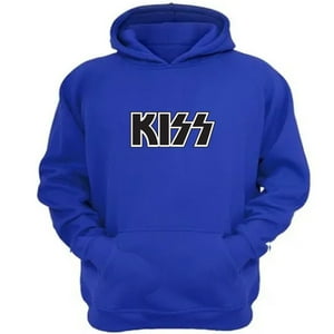 Genérico - Polerón Canguro Kiss Azul Talla Xs Unisex