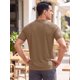 thumbnail image 3 of INSPIRE CHIC Camisetas Henley de Manga Corta Casual Básicas para Hombre S Marrón, 3 of 5