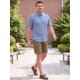 thumbnail image 2 of INSPIRE CHIC Camisas de Cuadros de Hombre Grande y Alto de Manga Corta con Botones para Verano 2XL Azul Blanco, 2 of 5