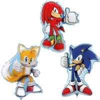 Paquete De Globos De Aluminio Toyland® Sonic & Friends De 74 Cm, 84 Cm Y 66 Cm