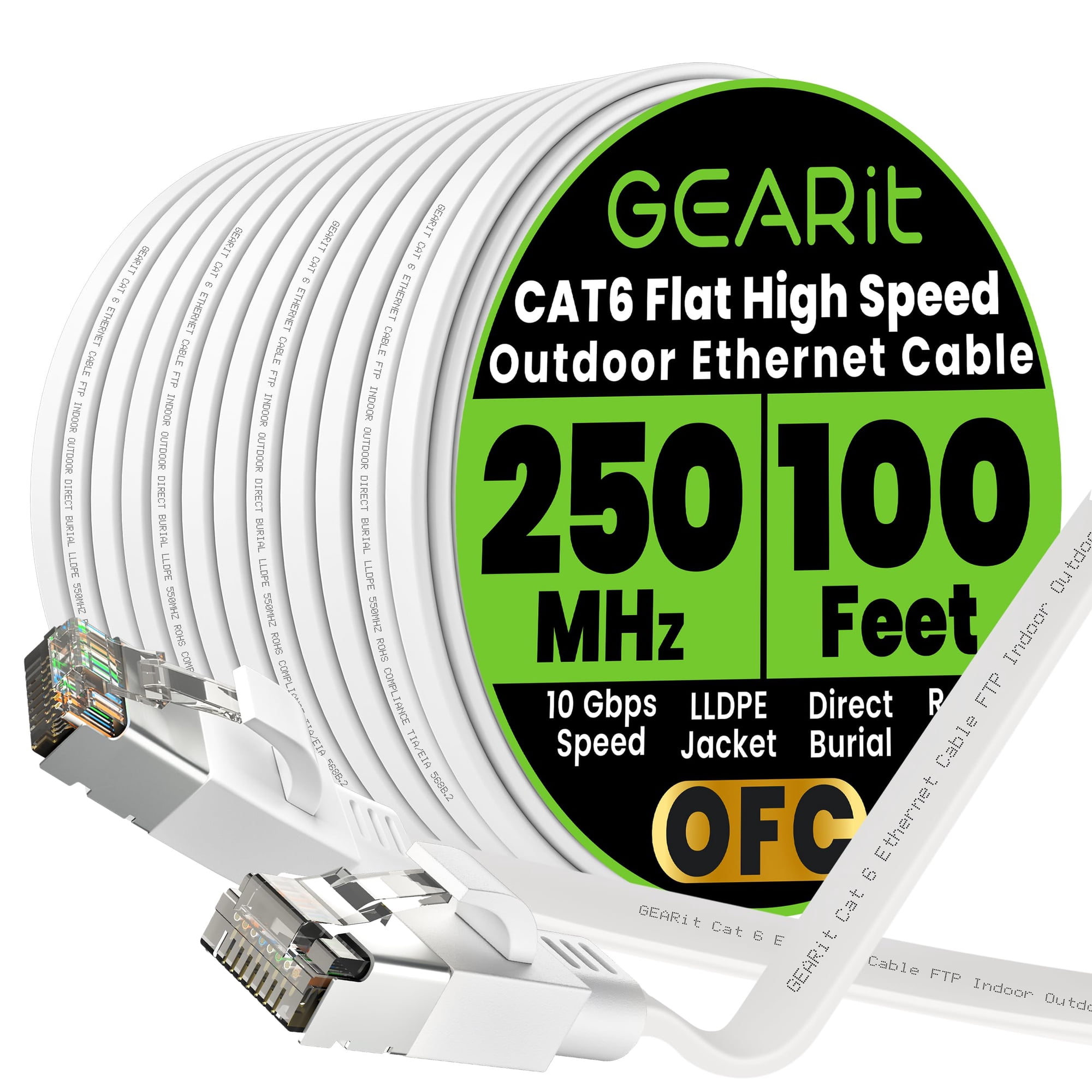 Cable Ethernet Gearit Cat6 30 M Exterior Plano Blindado