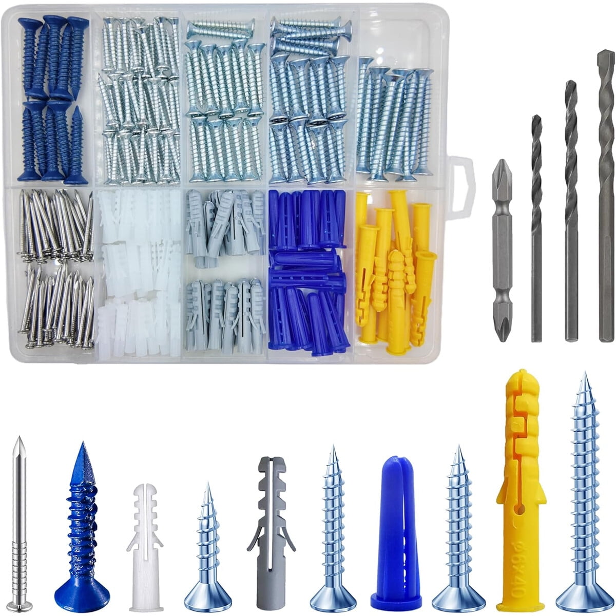 Kit Tarugos Plasticos Wensilon 274 Piezas Con Tornillos