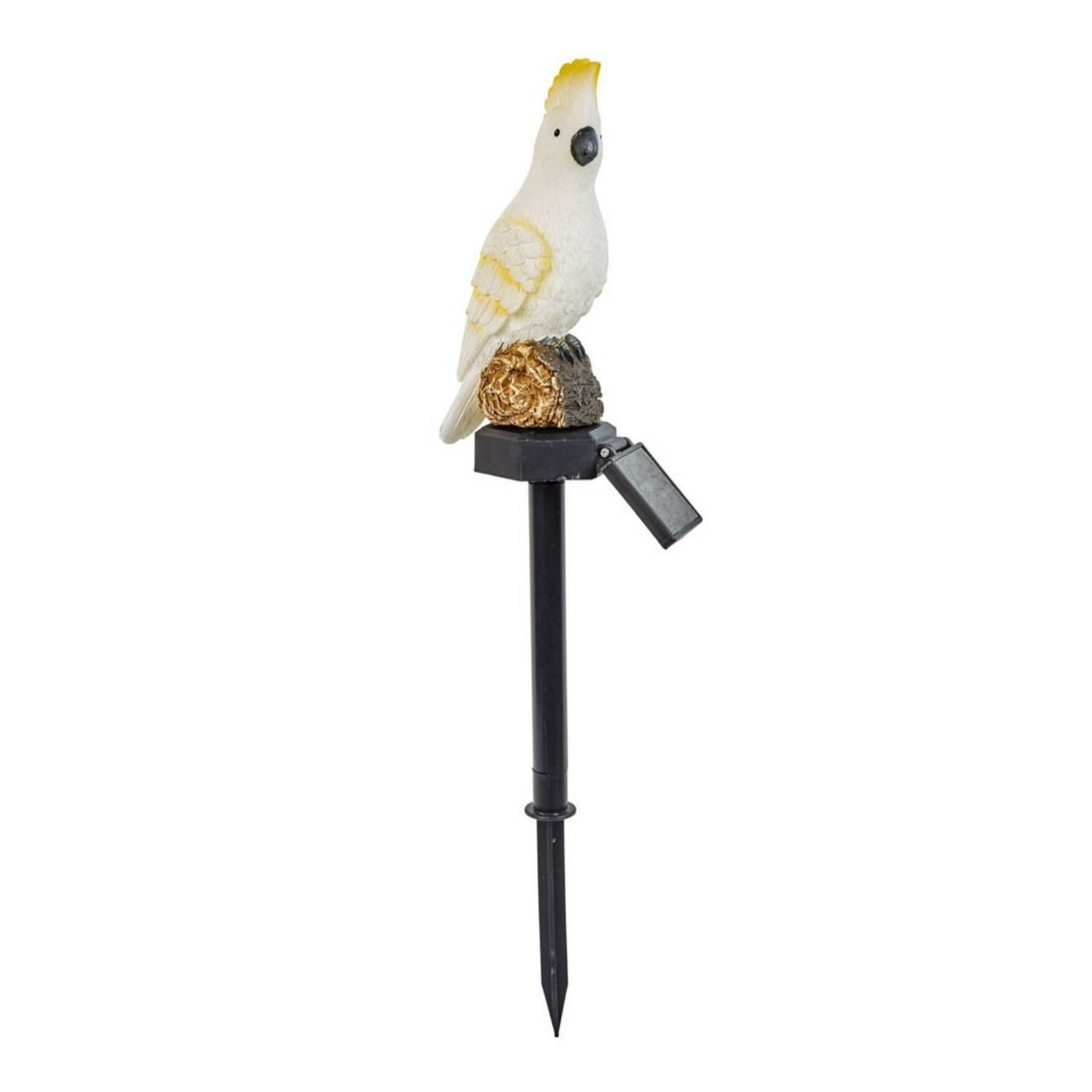 Mundo Eve - Lámpara Solar Cacatúa Resina 53 Cms