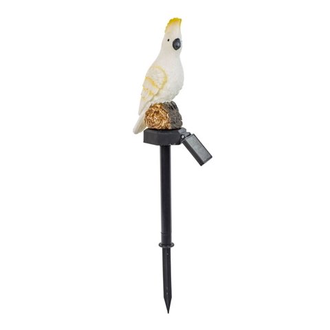 Mundo Eve - Lámpara Solar Cacatúa Resina 53 Cms