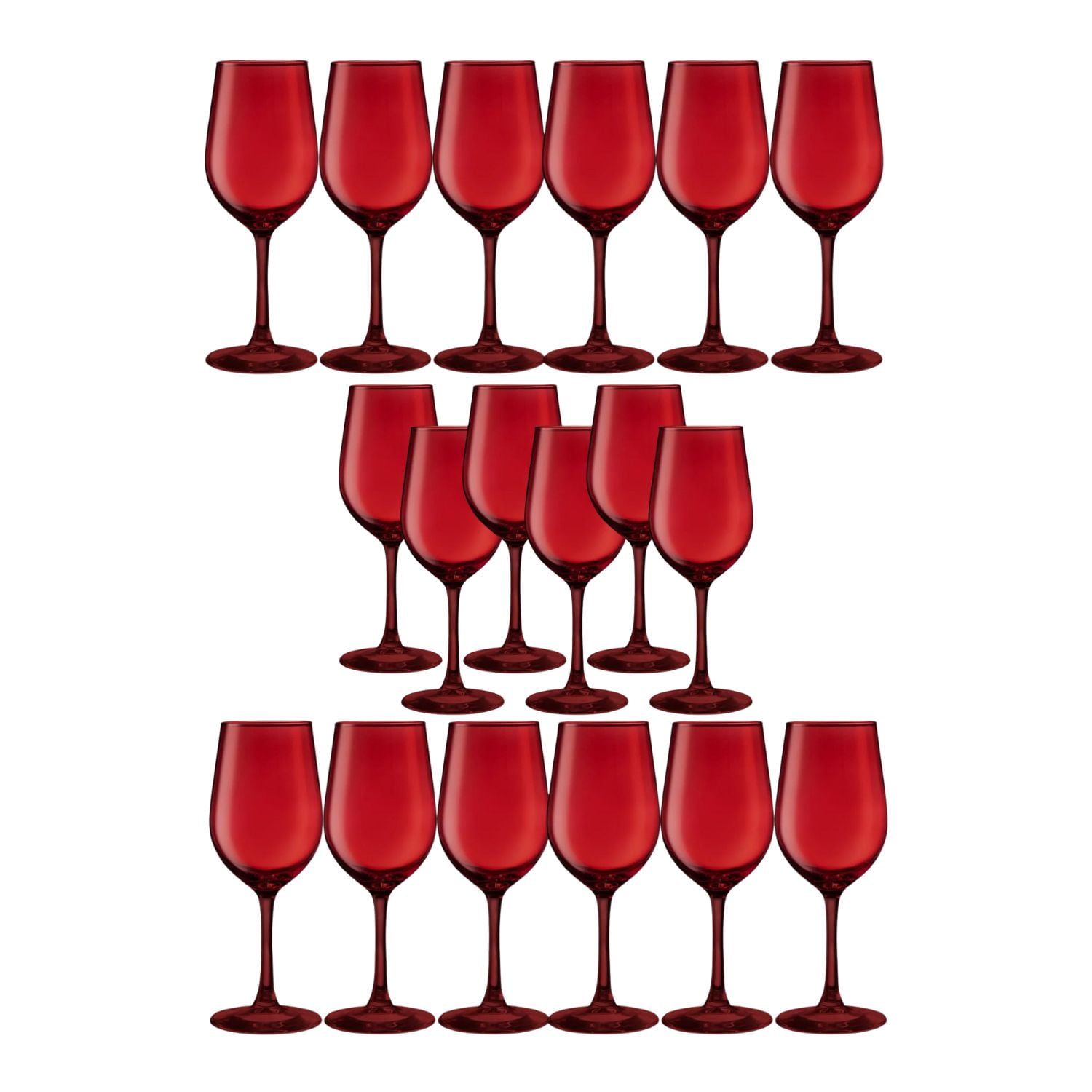 Set 18 Copas Vino Full Color Rojo Allegra 330ml Vidrio