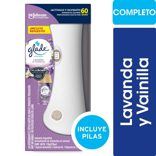 Aromatizante Ambiental Automático Repuesto Lavanda Y Vainilla Pack Caja 175 g Glade