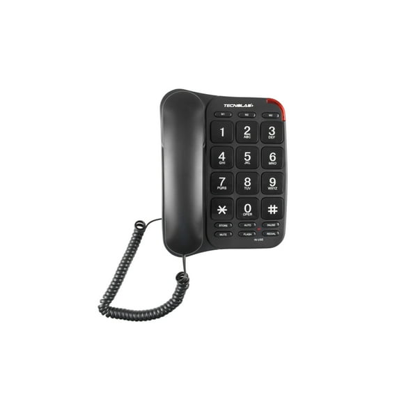 Teléfono Fijo Con Números Grandes Negro - Ps