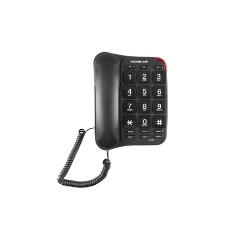 Tecnolab - Teléfono Fijo Con Números Grandes Negro - Ps