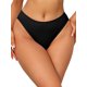 thumbnail image 1 of INSPIRE CHIC Bragas de bikini de mujer de cintura media acanaladas sin costuras de corte alto ropa interior grande negra, 1 of 5