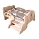 thumbnail image 2 of Minicama De Mu?eca De Madera 1:12, Juguete De Simulación Para Decoración De Casa De Mu?ecas, Regalo Navide?o Para Ni?as, Juego De Cama Con Oso, 2 of 5