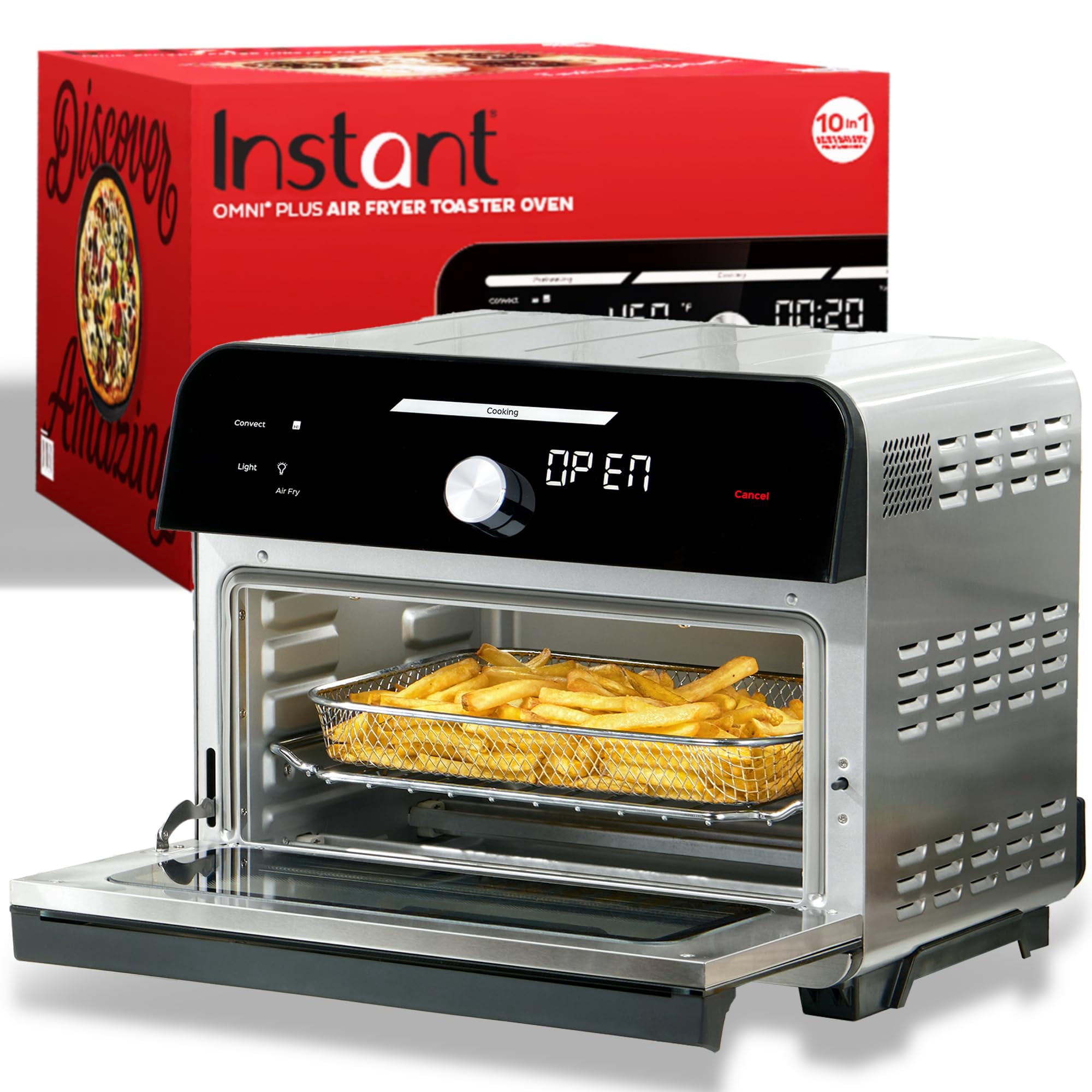 Air Fryer Instant Pot Vortex 19 Cuartos De Galón, Color Negro, Función 10 En 1
